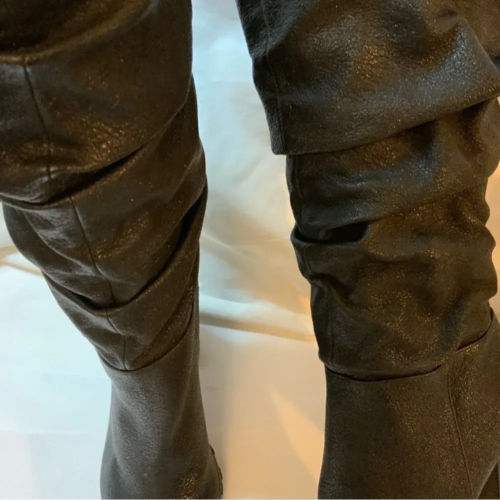 New Katy Perry Womens Oniel Leather Pointed Toe Knee High 4” Fashion Boots 8/38